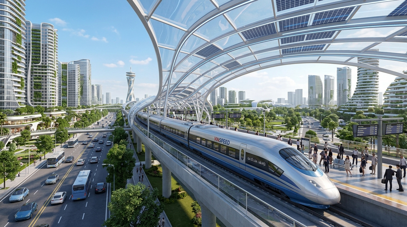 Phối cảnh Ga Cổ Loa kết nối Sân bay Gia Bình và Hạ Long